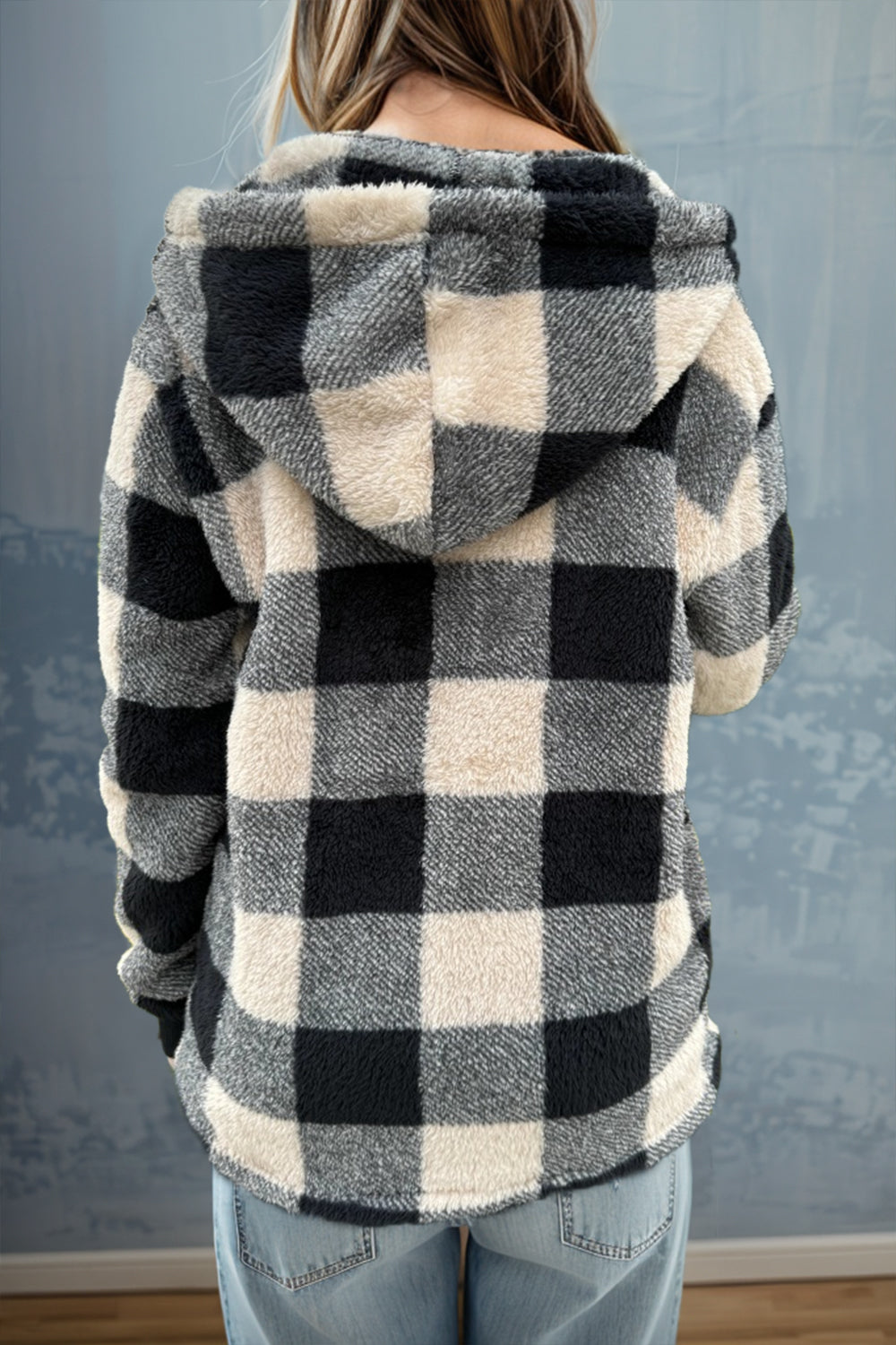 Double Take Full Size Plaid Long Sleeve Hooded Coat-Krush Kandy, Women's Online Fashion Boutique Located in Phoenix, Arizona (Scottsdale Area)