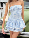 Ruffled Layered Floral Tube Mini Dress-Dresses-Krush Kandy, Women's Online Fashion Boutique Located in Phoenix, Arizona (Scottsdale Area)