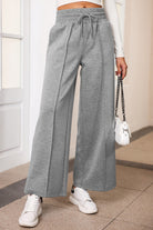 Drawstring Wide Leg Pants with Pockets-Bottoms-Krush Kandy, Women's Online Fashion Boutique Located in Phoenix, Arizona (Scottsdale Area)