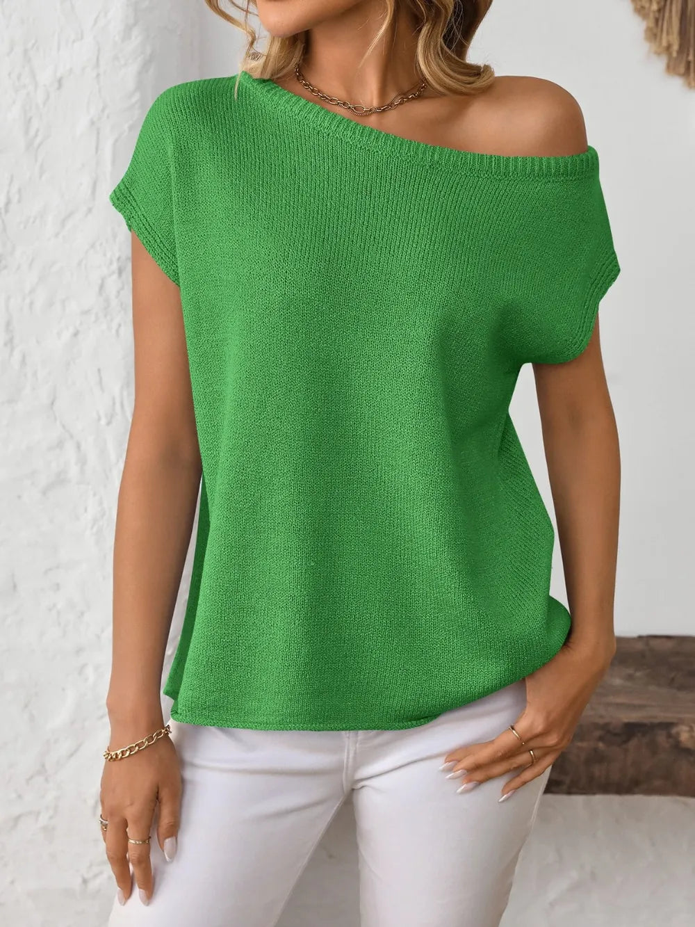 Mandy Boat Neck Short Sleeve Knit Top-Tops-Krush Kandy, Women's Online Fashion Boutique Located in Phoenix, Arizona (Scottsdale Area)