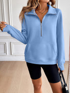 Ivy Lane Half Zip Raglan Sleeve Sweatshirt-Krush Kandy, Women's Online Fashion Boutique Located in Phoenix, Arizona (Scottsdale Area)