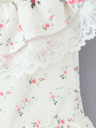 Off-Shoulder Floral Lace Trim Mini Dress-Dresses-Krush Kandy, Women's Online Fashion Boutique Located in Phoenix, Arizona (Scottsdale Area)