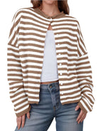 Striped Button-Up Cardigan-Sweaters-Krush Kandy, Women's Online Fashion Boutique Located in Phoenix, Arizona (Scottsdale Area)