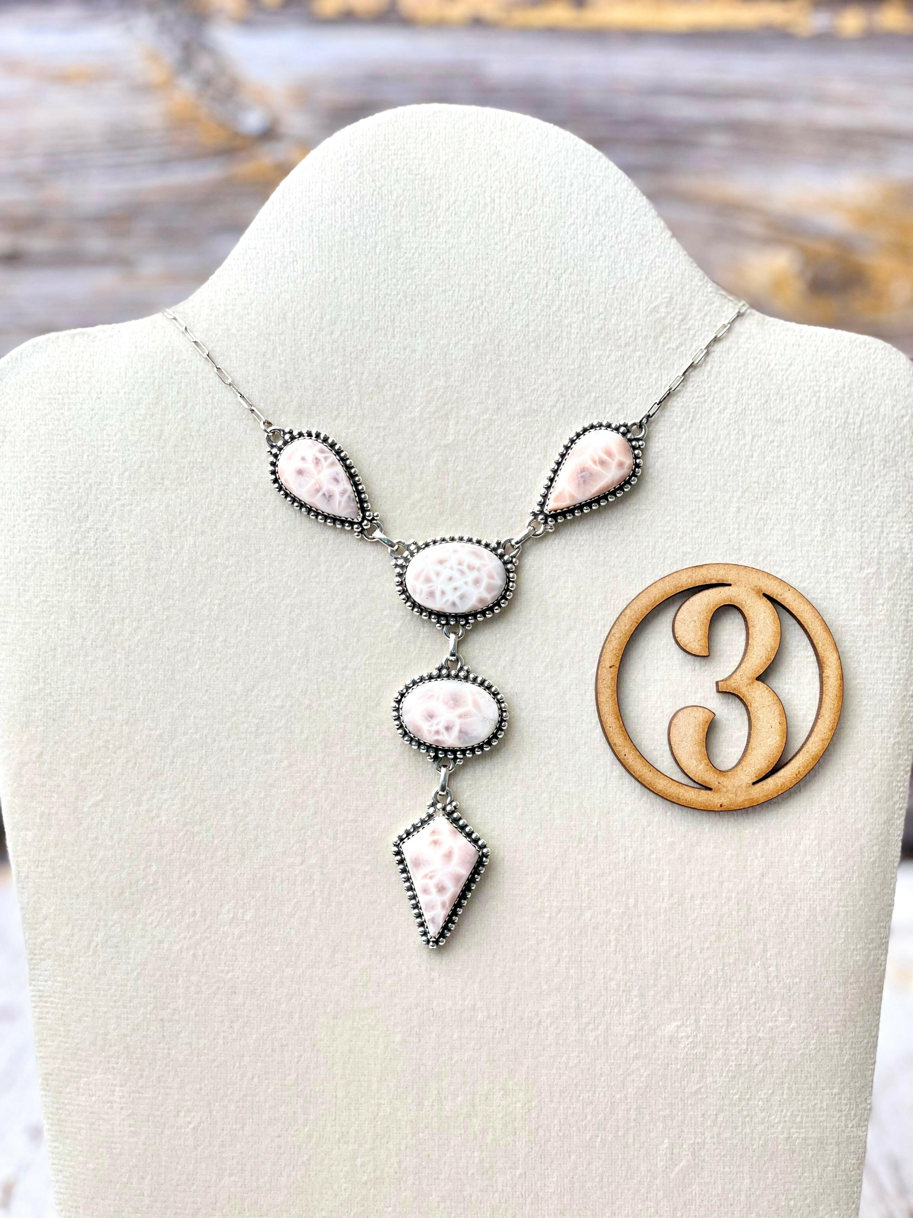 Pink Larimar Lariat Necklaces-Necklaces-Krush Kandy, Women's Online Fashion Boutique Located in Phoenix, Arizona (Scottsdale Area)