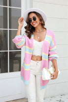 Angel Wings Color Block Ribbed Dropped Shoulder Open Front Cardigan-Krush Kandy, Women's Online Fashion Boutique Located in Phoenix, Arizona (Scottsdale Area)