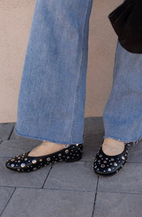 Black Studded Ballerina Flat