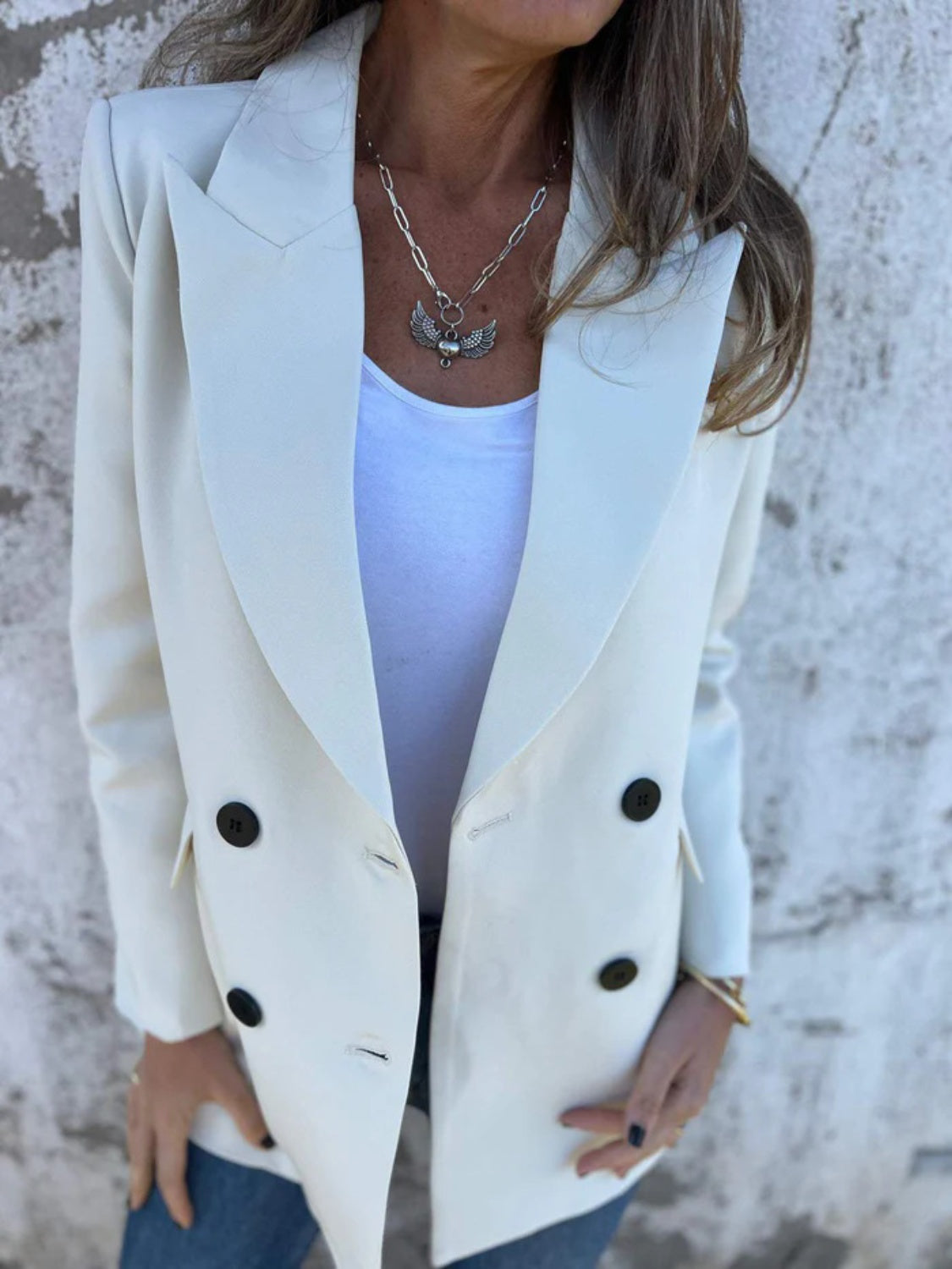 Full Size Collared Neck Long Sleeve Blazer-Long Sleeve Tops-Krush Kandy, Women's Online Fashion Boutique Located in Phoenix, Arizona (Scottsdale Area)