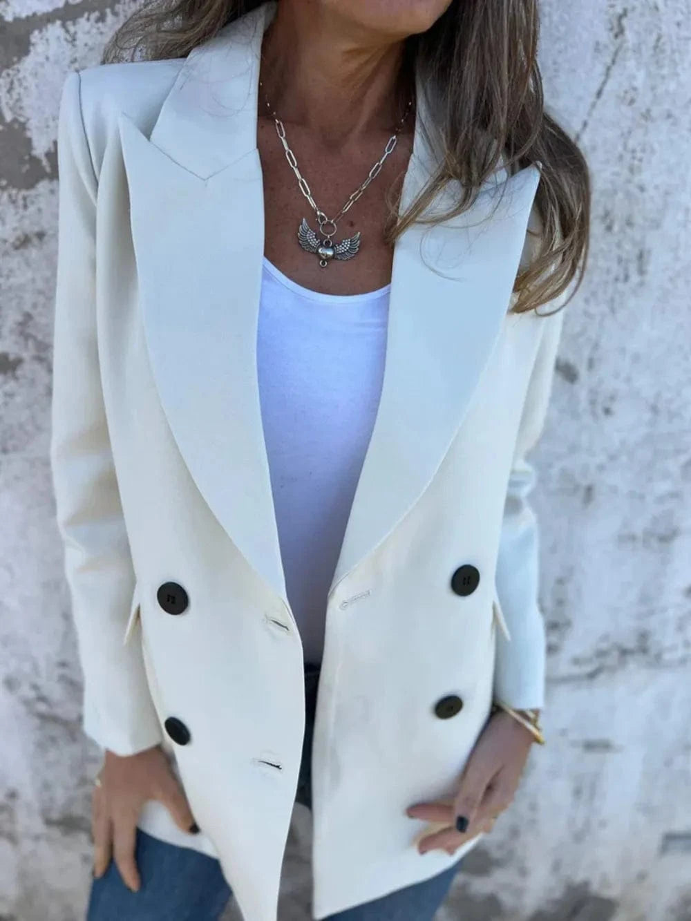 Full Size Collared Neck Long Sleeve Blazer-Blazers-Krush Kandy, Women's Online Fashion Boutique Located in Phoenix, Arizona (Scottsdale Area)