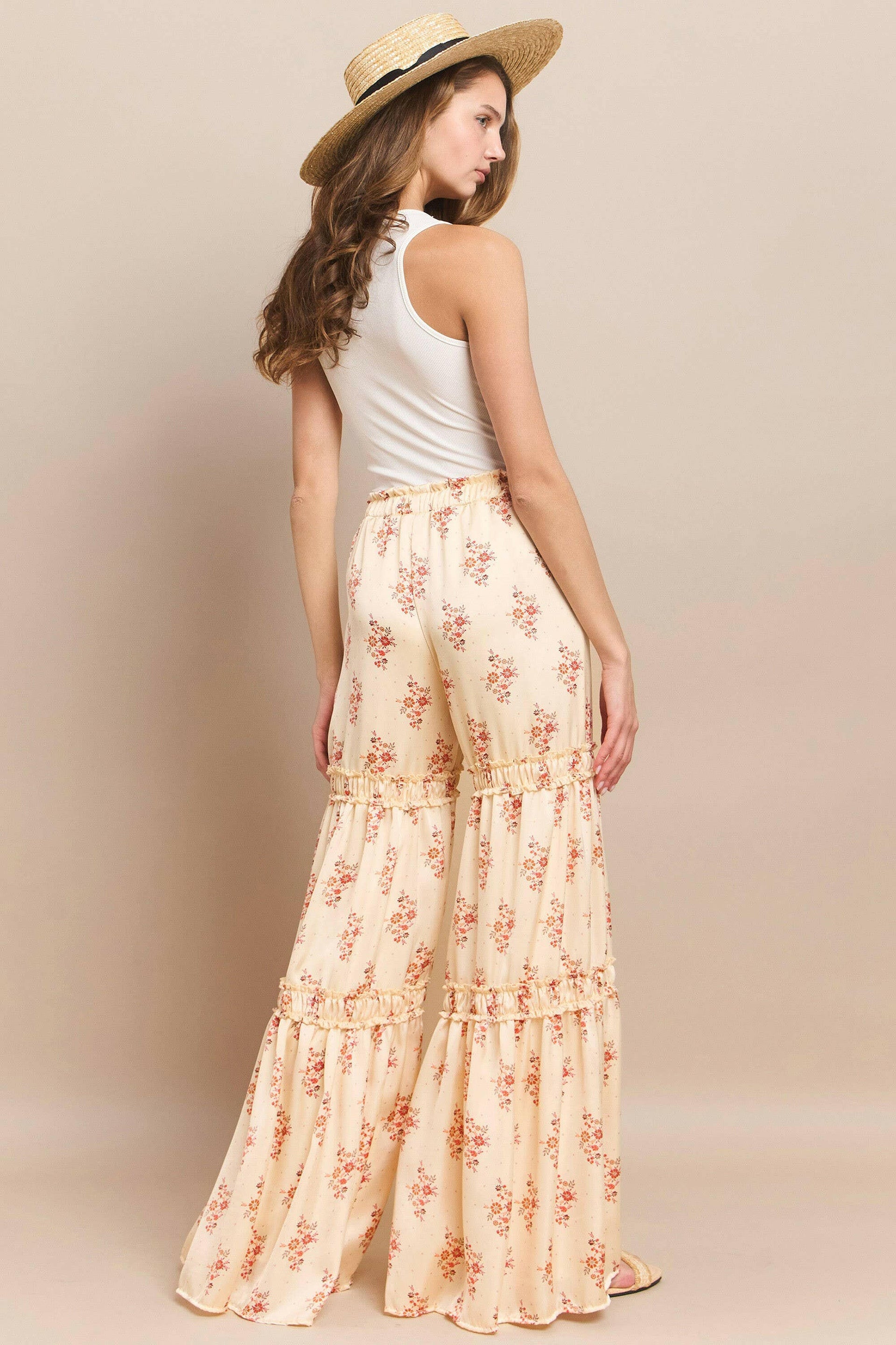 Peach Blossom Palazzo Pants-Pants-Krush Kandy, Women's Online Fashion Boutique Located in Phoenix, Arizona (Scottsdale Area)