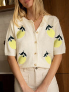 Lemon Button-Up Long Sleeve Cardigan-Tops-Krush Kandy, Women's Online Fashion Boutique Located in Phoenix, Arizona (Scottsdale Area)