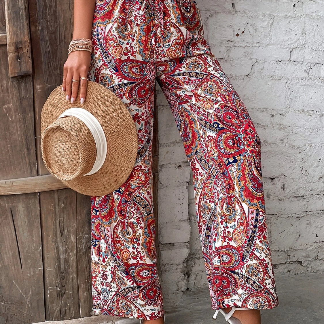 Printed Wide Leg Pants-Pants-Krush Kandy, Women's Online Fashion Boutique Located in Phoenix, Arizona (Scottsdale Area)