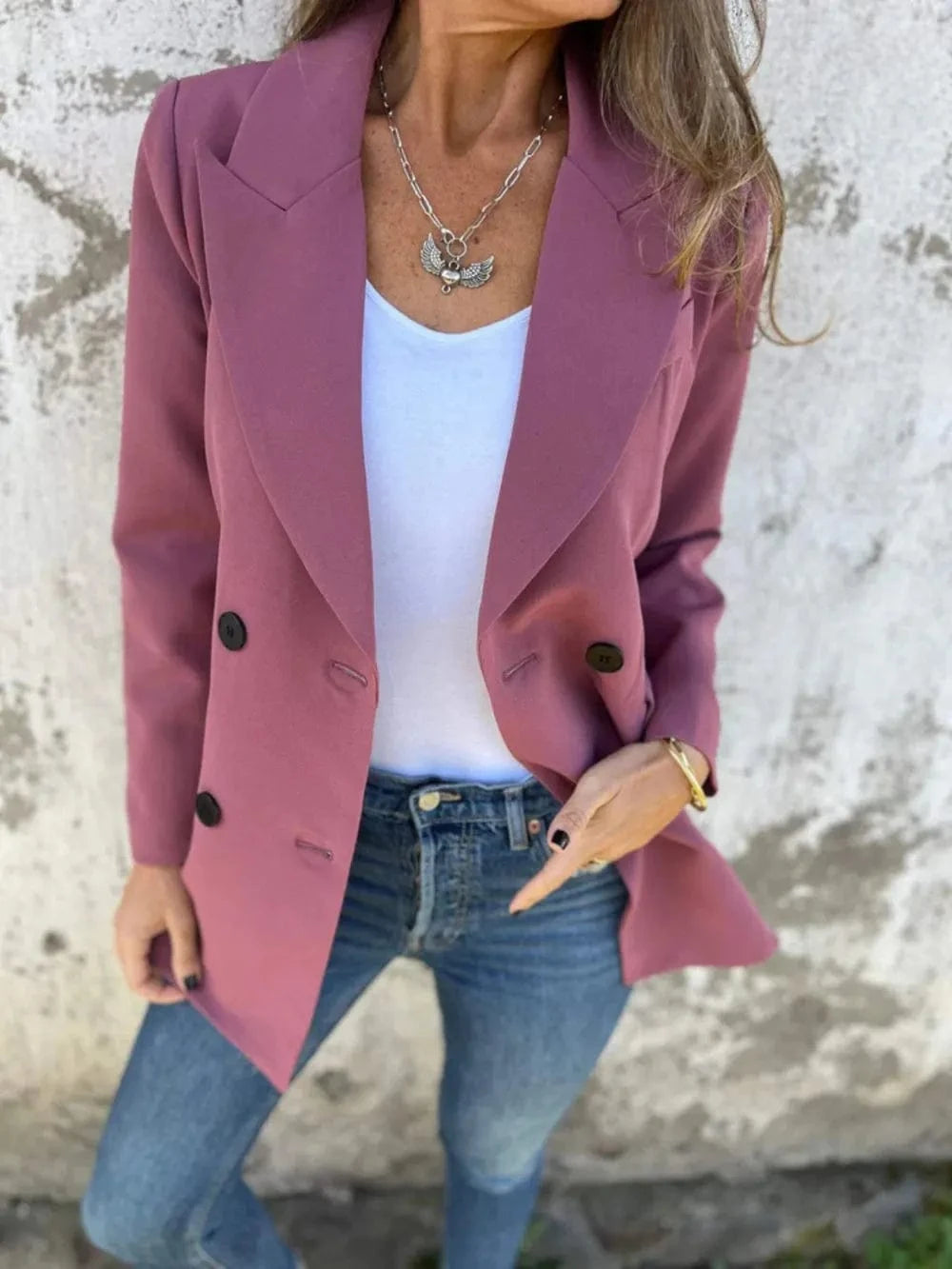 Full Size Collared Neck Long Sleeve Blazer-Blazers-Krush Kandy, Women's Online Fashion Boutique Located in Phoenix, Arizona (Scottsdale Area)