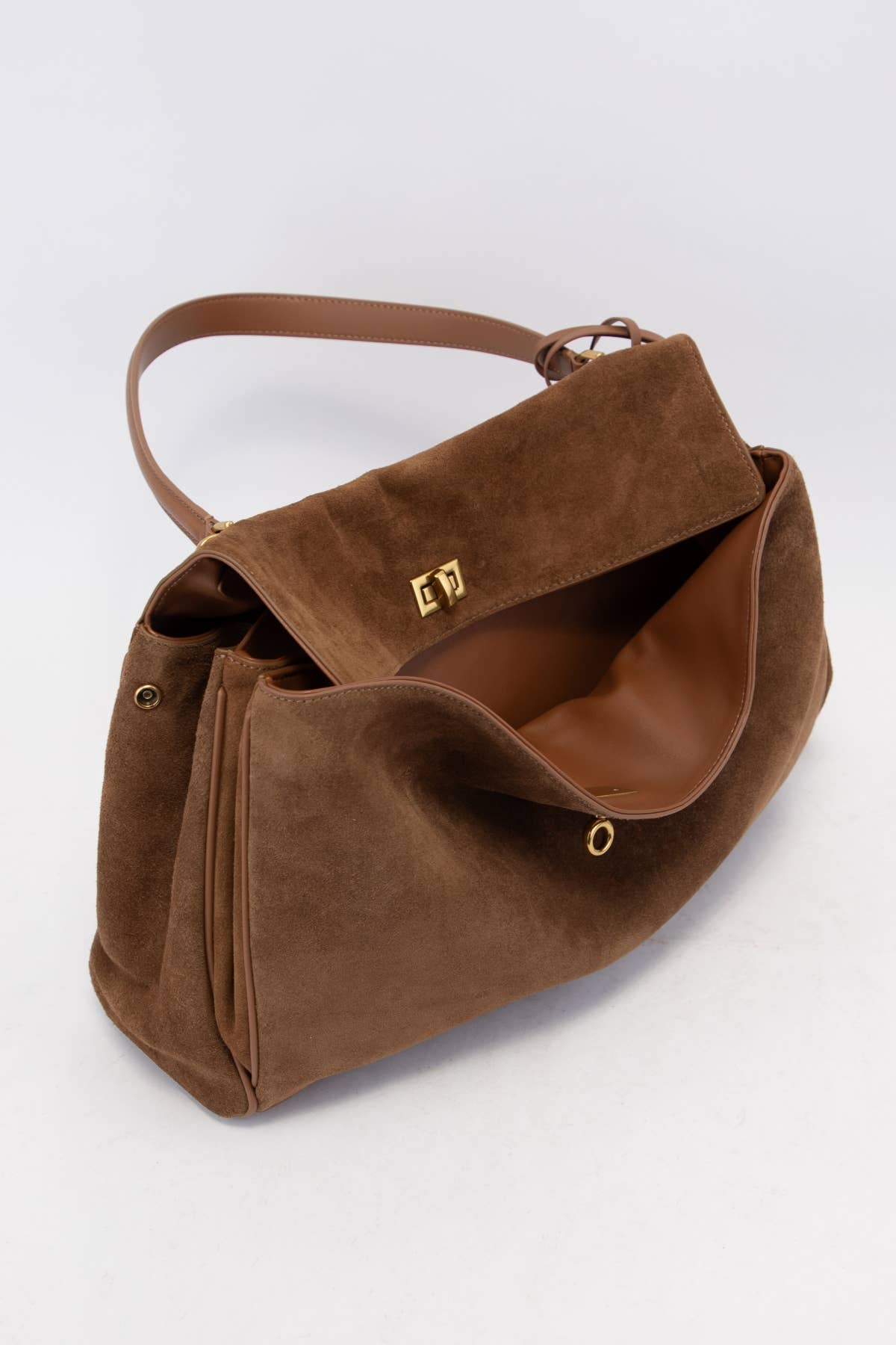 Genuine Suede Turn-Lock Satchel-handbags-Krush Kandy, Women's Online Fashion Boutique Located in Phoenix, Arizona (Scottsdale Area)