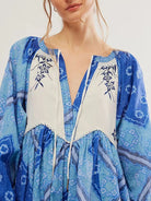 Printed Tie Neck Long Sleeve Dress-dresses-Krush Kandy, Women's Online Fashion Boutique Located in Phoenix, Arizona (Scottsdale Area)