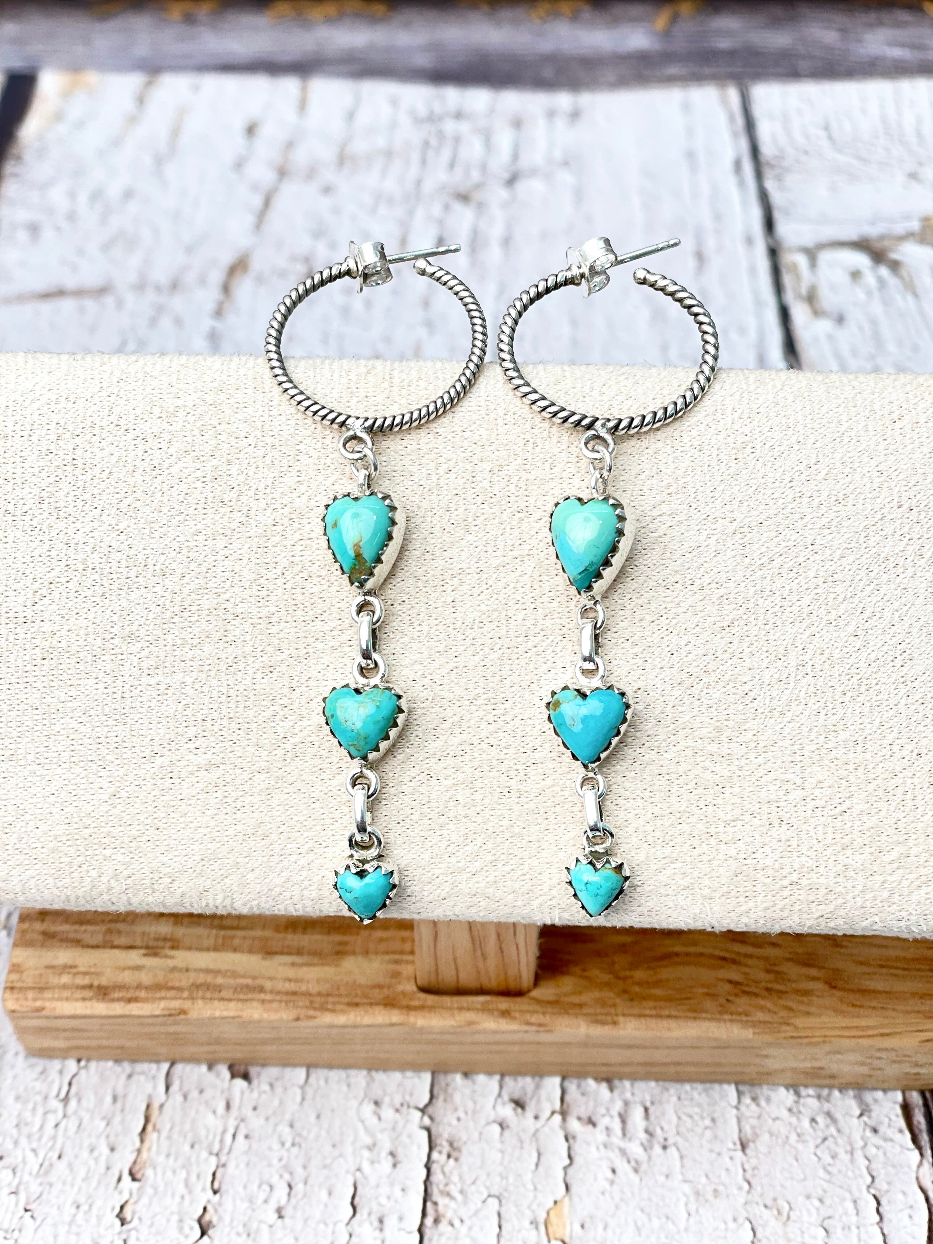 Heart Trail Stone Earrings-Earrings-Krush Kandy, Women's Online Fashion Boutique Located in Phoenix, Arizona (Scottsdale Area)