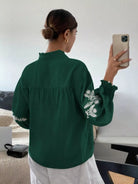 Embroidered Long Sleeve Blouse-Blouses-Krush Kandy, Women's Online Fashion Boutique Located in Phoenix, Arizona (Scottsdale Area)