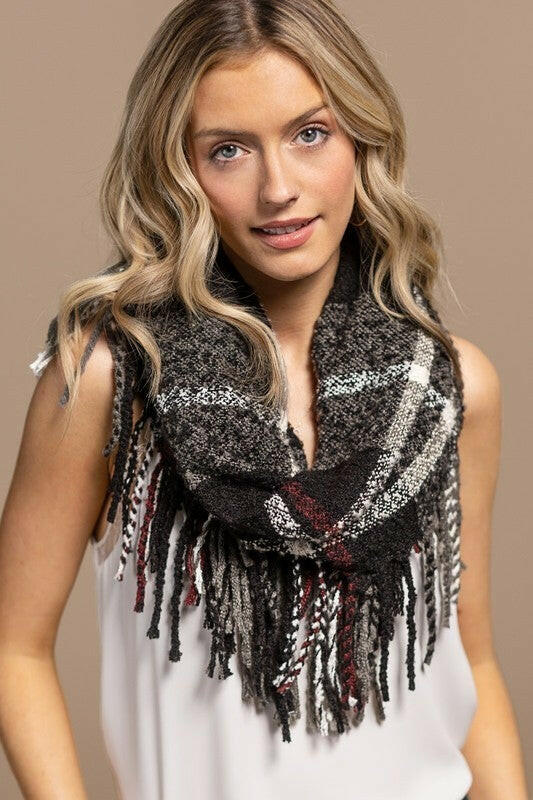 Faith and Fringe Classic Plaid Infinity Scarf-Scarves-Krush Kandy, Women's Online Fashion Boutique Located in Phoenix, Arizona (Scottsdale Area)