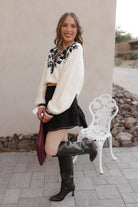 Sweetest Devotion Floral Stripe Embroidered Sweater-Sweaters-Krush Kandy, Women's Online Fashion Boutique Located in Phoenix, Arizona (Scottsdale Area)