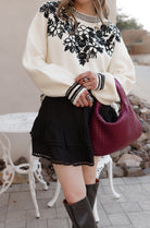 Sweetest Devotion Floral Stripe Embroidered Sweater-Sweaters-Krush Kandy, Women's Online Fashion Boutique Located in Phoenix, Arizona (Scottsdale Area)