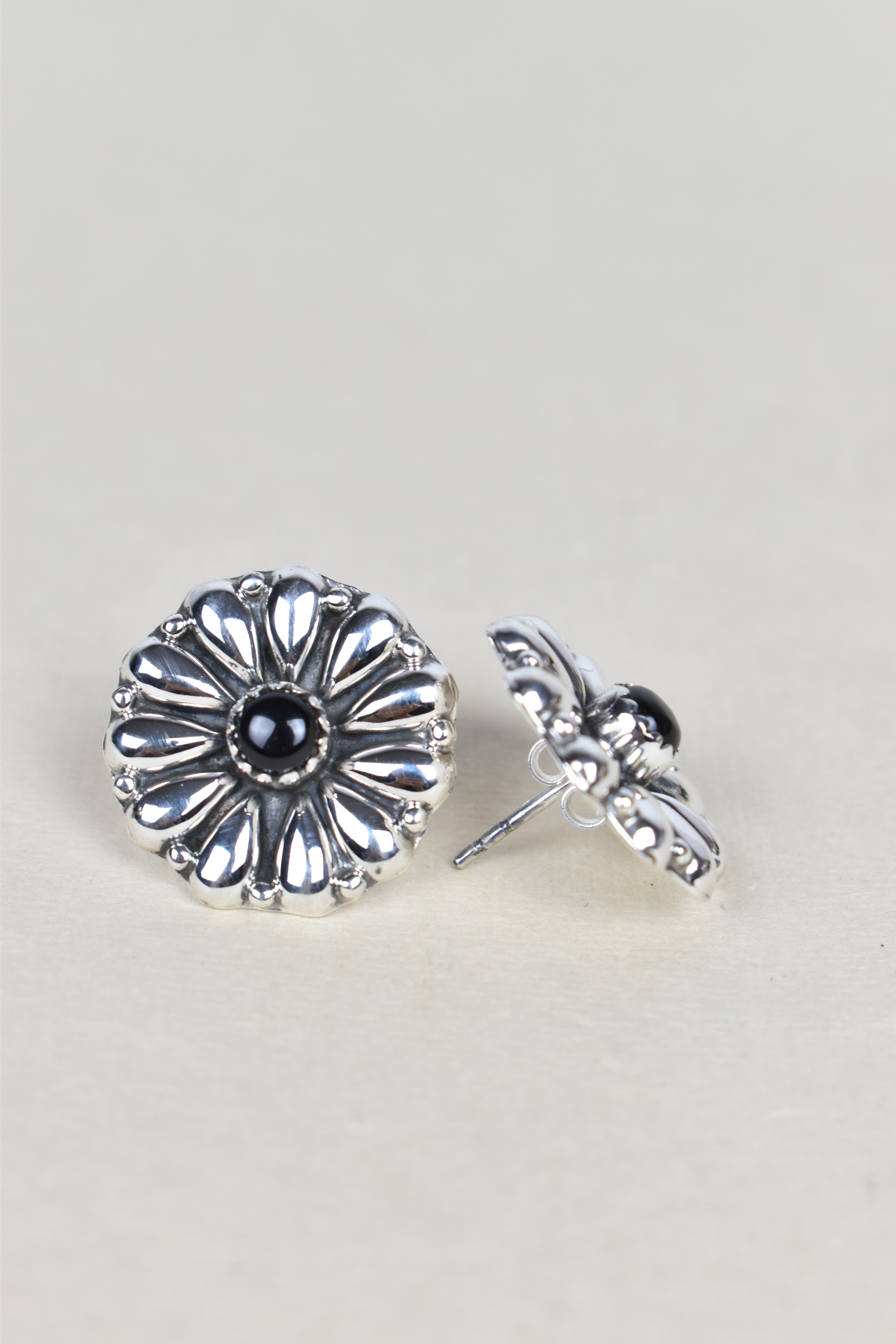 Sterling Silver Daisy Concho Stud Earrings | Multiple Stone Options!-Earrings-Krush Kandy, Women's Online Fashion Boutique Located in Phoenix, Arizona (Scottsdale Area)