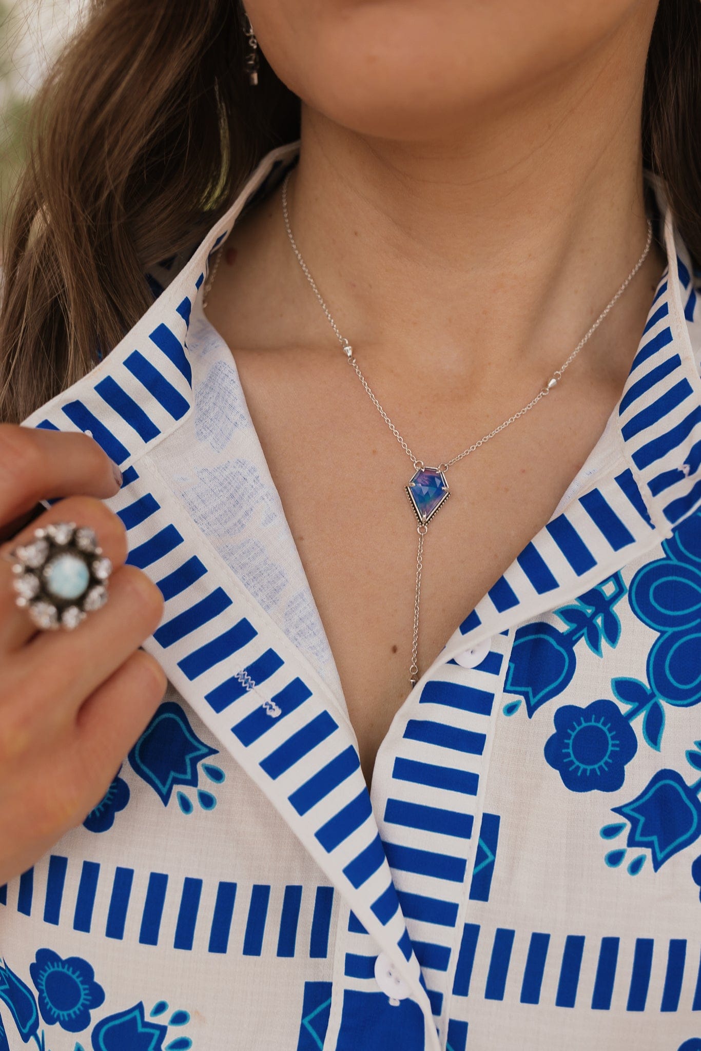 Victoria's Lariat Stone Slab Necklace-Necklaces-Krush Kandy, Women's Online Fashion Boutique Located in Phoenix, Arizona (Scottsdale Area)