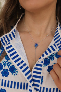 Victoria's Lariat Stone Slab Necklace