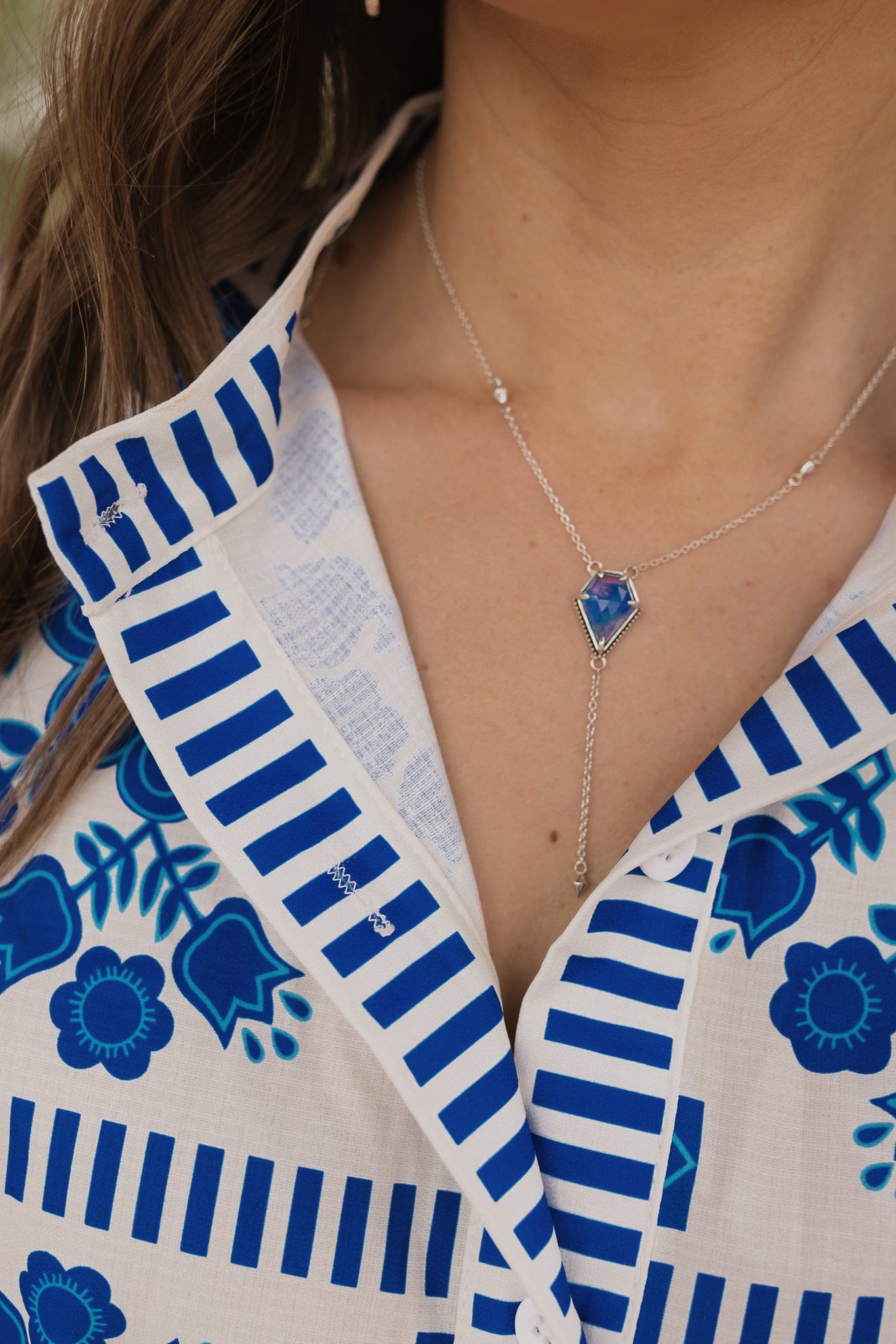 Victoria's Lariat Stone Slab Necklace-Necklaces-Krush Kandy, Women's Online Fashion Boutique Located in Phoenix, Arizona (Scottsdale Area)