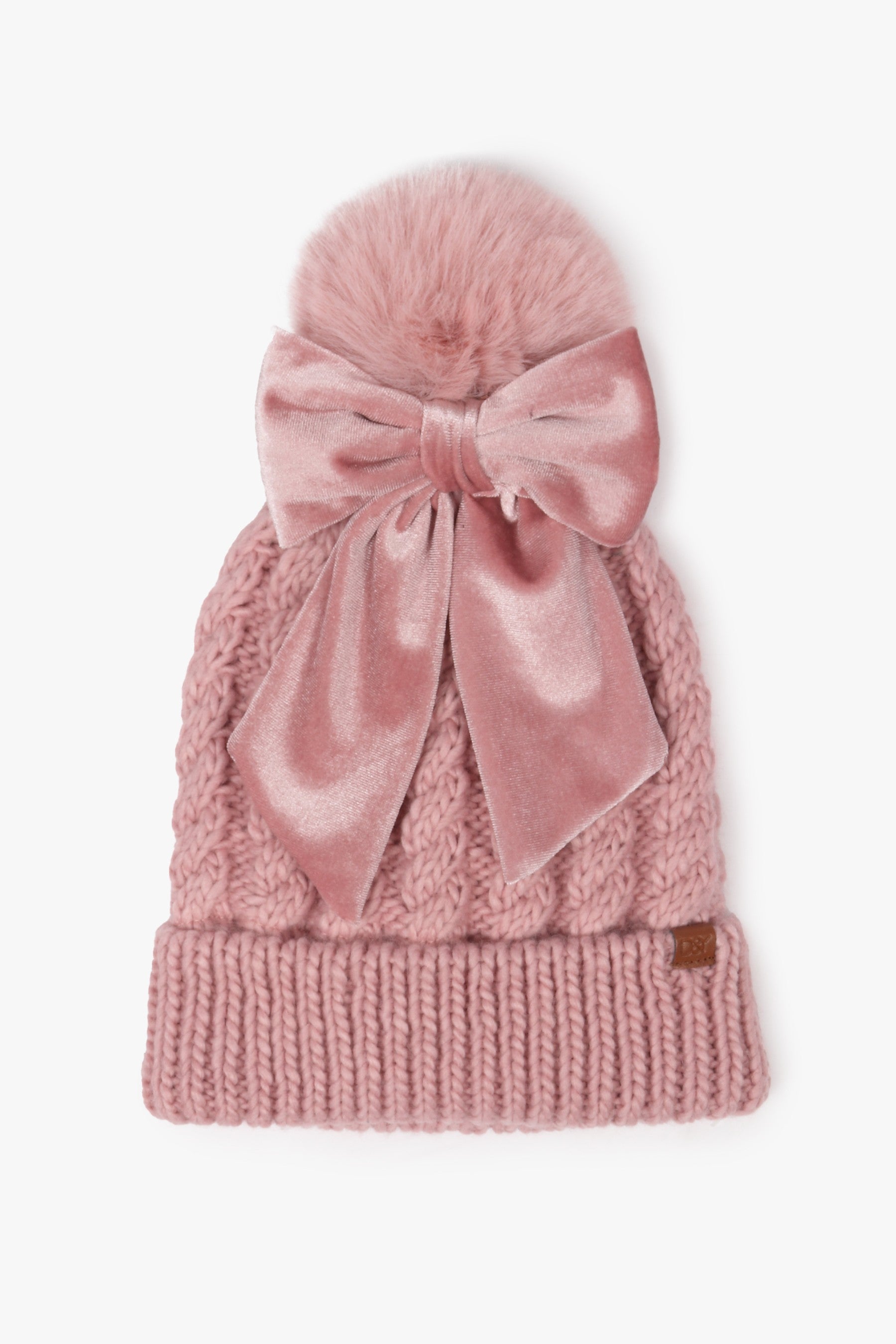 Three-Way Wear Beanie with Detachable Bow-Hats-Krush Kandy, Women's Online Fashion Boutique Located in Phoenix, Arizona (Scottsdale Area)