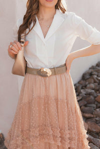 Organza V Neck Dress Shirt