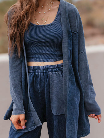 トップス Denim Jun Suburn Ink Washed Cardigan Denim Jun Suburn Ink Washed Cardigan