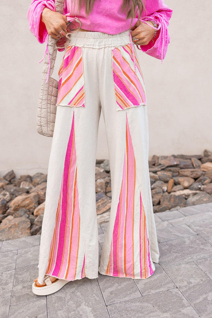 Hand-Embroidered Wide Leg High-Waist Pants | Deerah