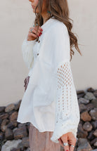 POL Take a Picture Button Down-Long Sleeve Tops-Krush Kandy, Women's Online Fashion Boutique Located in Phoenix, Arizona (Scottsdale Area)