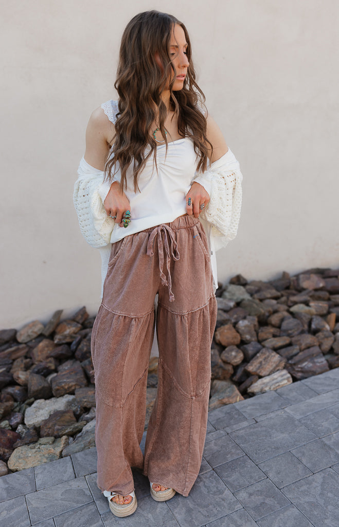 Desert Daze Mineral-Wash Wide-Leg Pants-Bottoms-Krush Kandy, Women's Online Fashion Boutique Located in Phoenix, Arizona (Scottsdale Area)