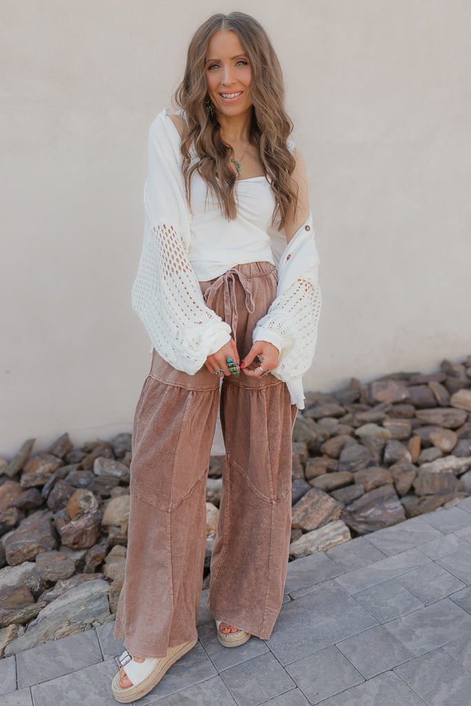 Desert Daze Mineral-Wash Wide-Leg Pants-Bottoms-Krush Kandy, Women's Online Fashion Boutique Located in Phoenix, Arizona (Scottsdale Area)