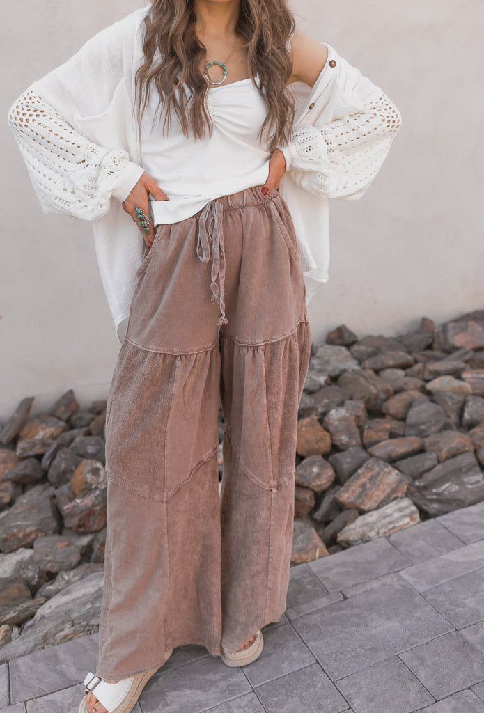 Desert Daze Mineral-Wash Wide-Leg Pants-Bottoms-Krush Kandy, Women's Online Fashion Boutique Located in Phoenix, Arizona (Scottsdale Area)