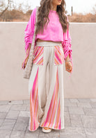 Boho Breeze Striped Wide-Leg Pants-Bottoms-Krush Kandy, Women's Online Fashion Boutique Located in Phoenix, Arizona (Scottsdale Area)