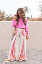 Boho Breeze Striped Wide-Leg Pants-Bottoms-Krush Kandy, Women's Online Fashion Boutique Located in Phoenix, Arizona (Scottsdale Area)