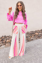 Boho Breeze Striped Wide-Leg Pants-Bottoms-Krush Kandy, Women's Online Fashion Boutique Located in Phoenix, Arizona (Scottsdale Area)