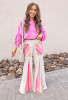 Boho Breeze Striped Wide-Leg Pants-Bottoms-Krush Kandy, Women's Online Fashion Boutique Located in Phoenix, Arizona (Scottsdale Area)