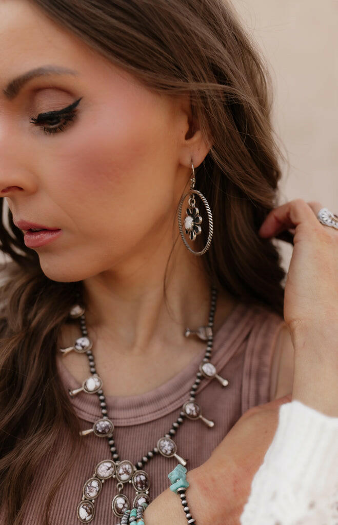 Blossom Desert Pearl Necklace with Copper Infused Turquoise