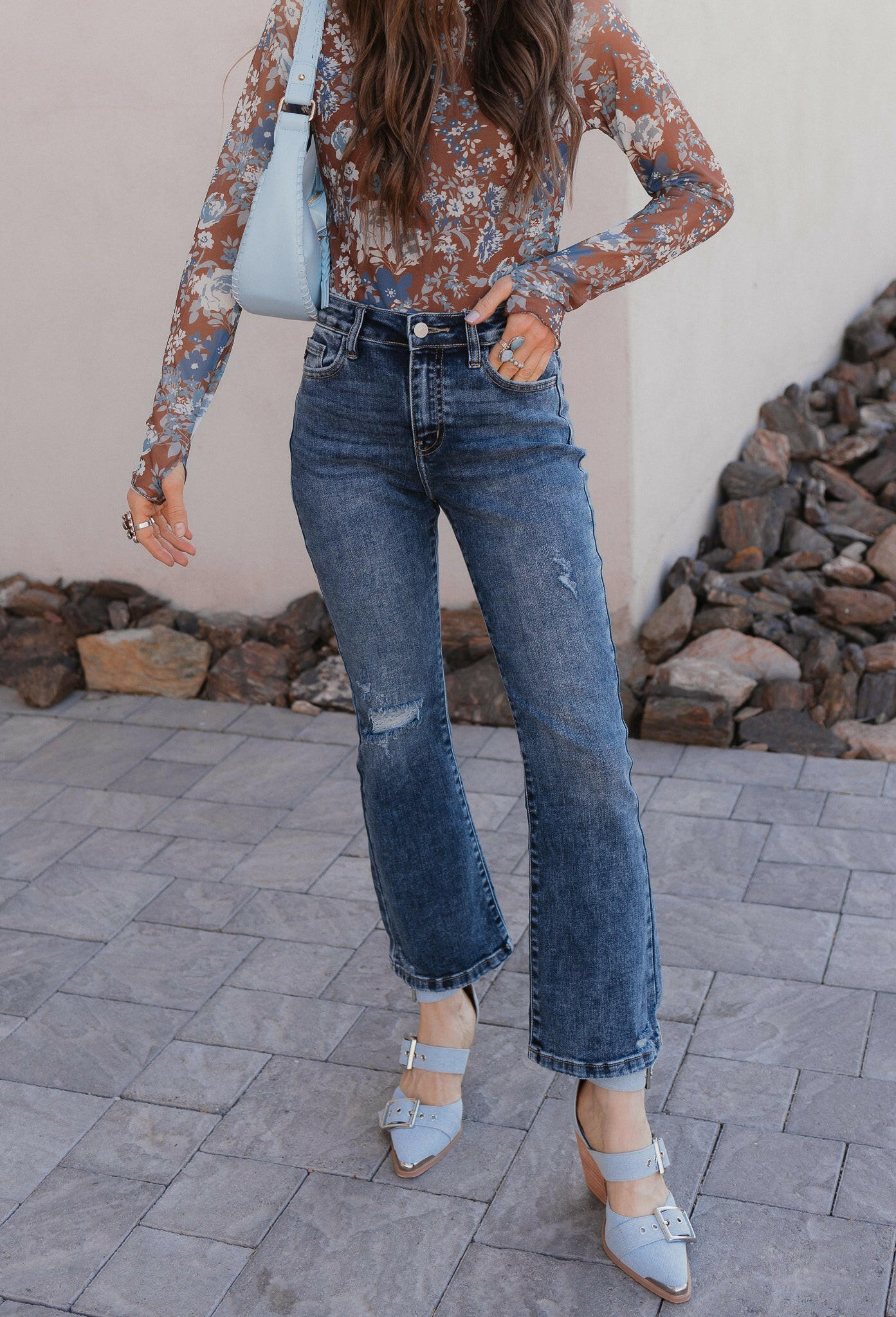 Kancan Bella Vista High-Rise Crop Flare Jeans1