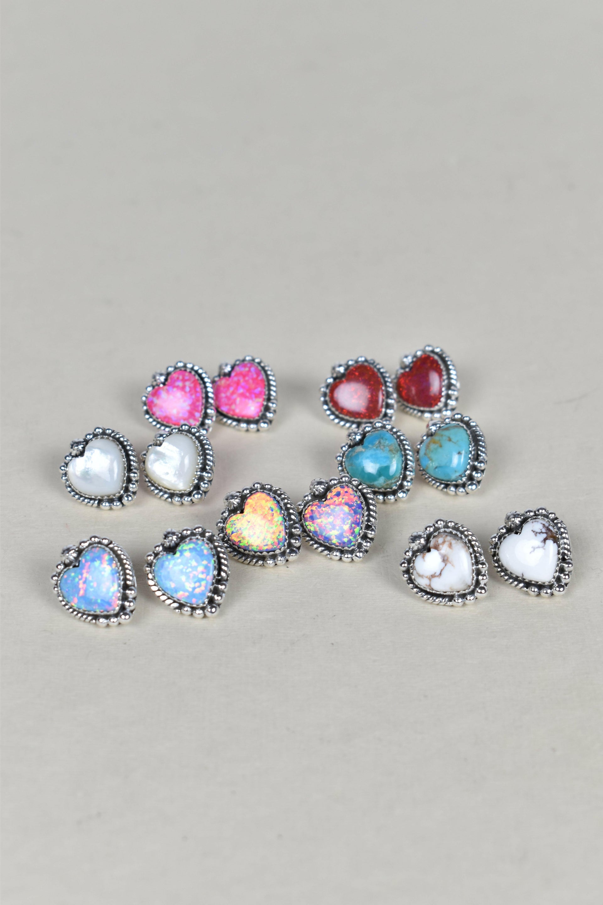 Heart Stone Earrings-Stud Earrings-Krush Kandy, Women's Online Fashion Boutique Located in Phoenix, Arizona (Scottsdale Area)