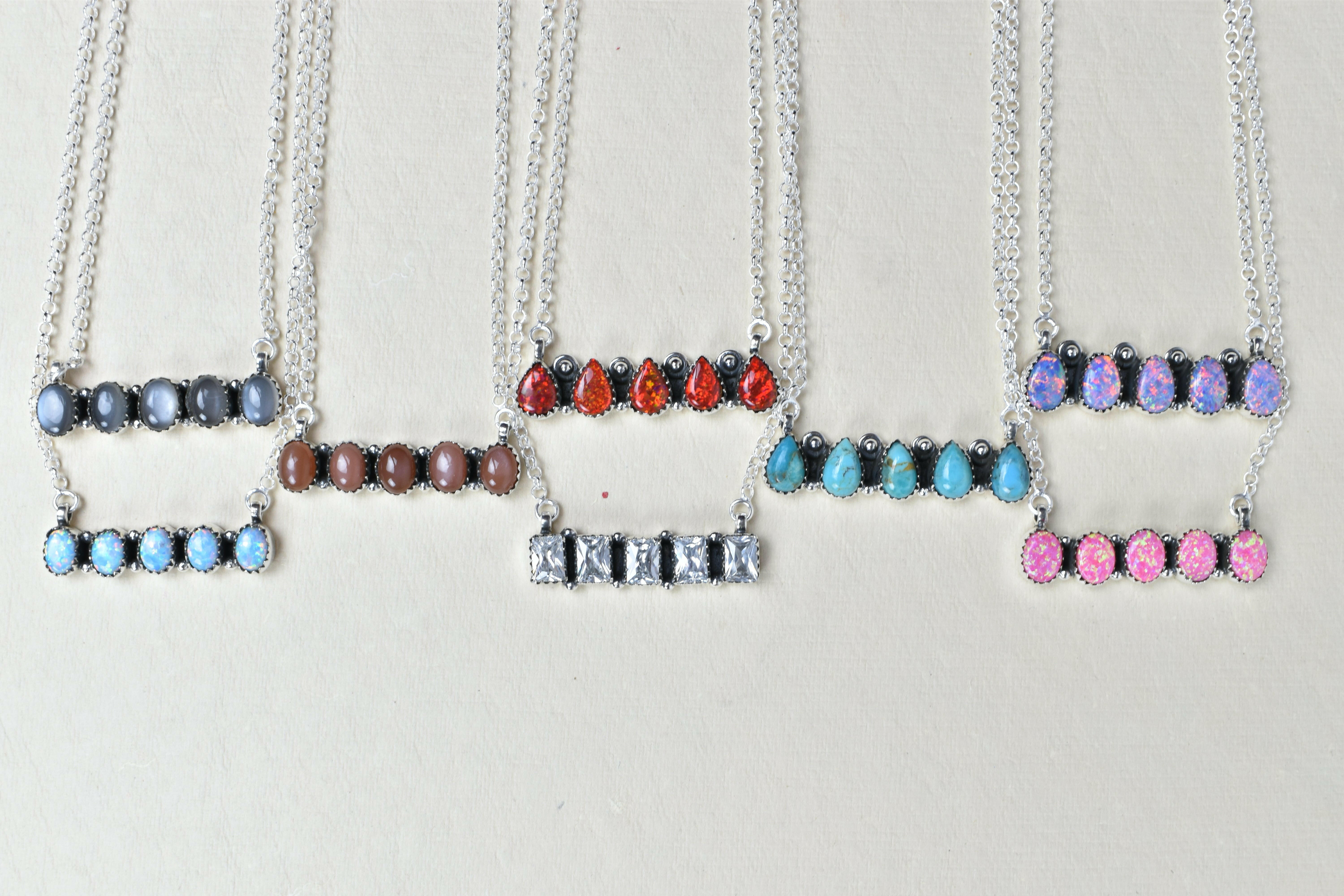 Quintabulous Sterling Silver Necklace-Bar Necklaces-Krush Kandy, Women's Online Fashion Boutique Located in Phoenix, Arizona (Scottsdale Area)