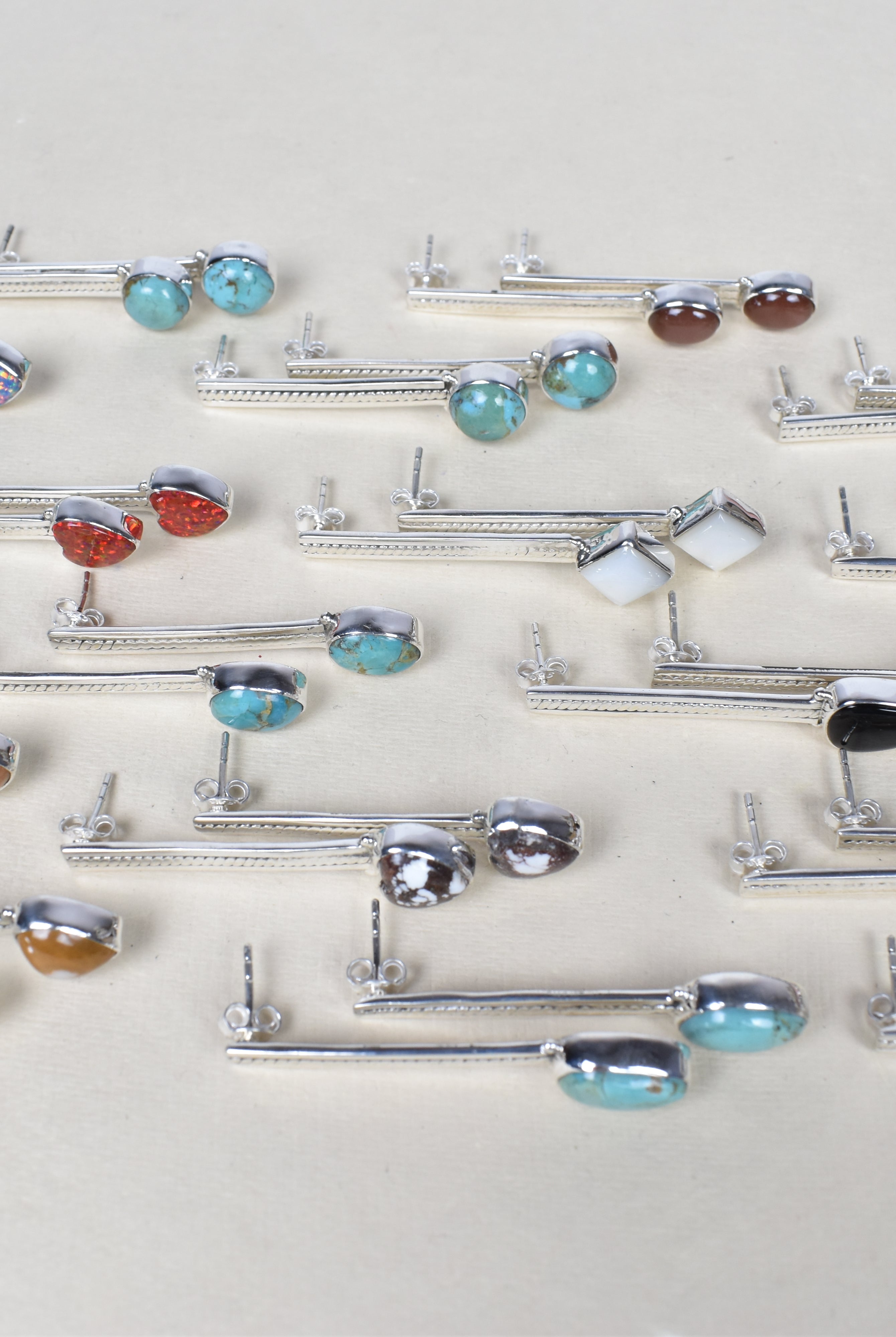 Silver Solitaire Bar Earrings-Drop Earrings-Krush Kandy, Women's Online Fashion Boutique Located in Phoenix, Arizona (Scottsdale Area)