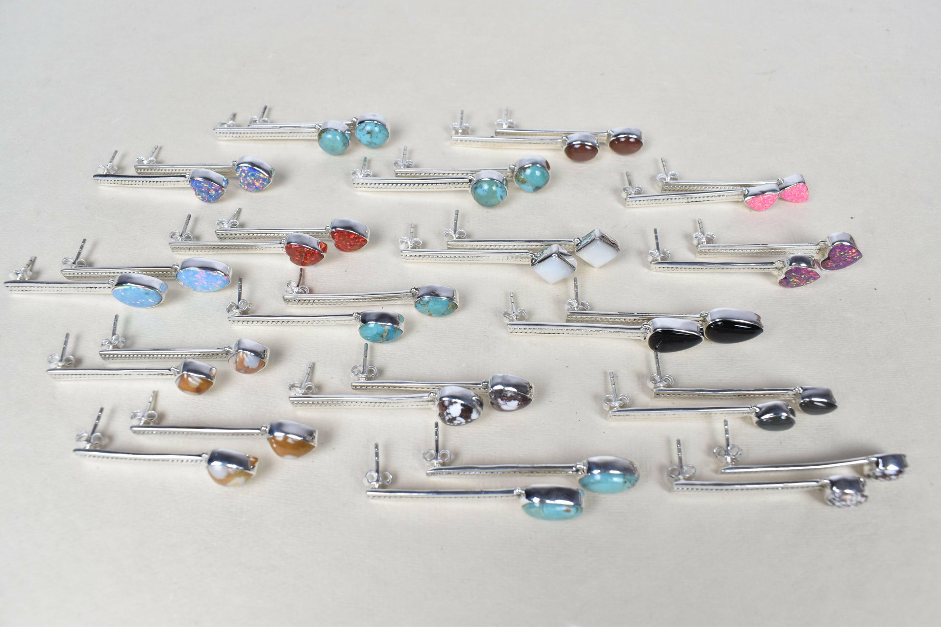 Silver Solitaire Bar Earrings-Drop Earrings-Krush Kandy, Women's Online Fashion Boutique Located in Phoenix, Arizona (Scottsdale Area)