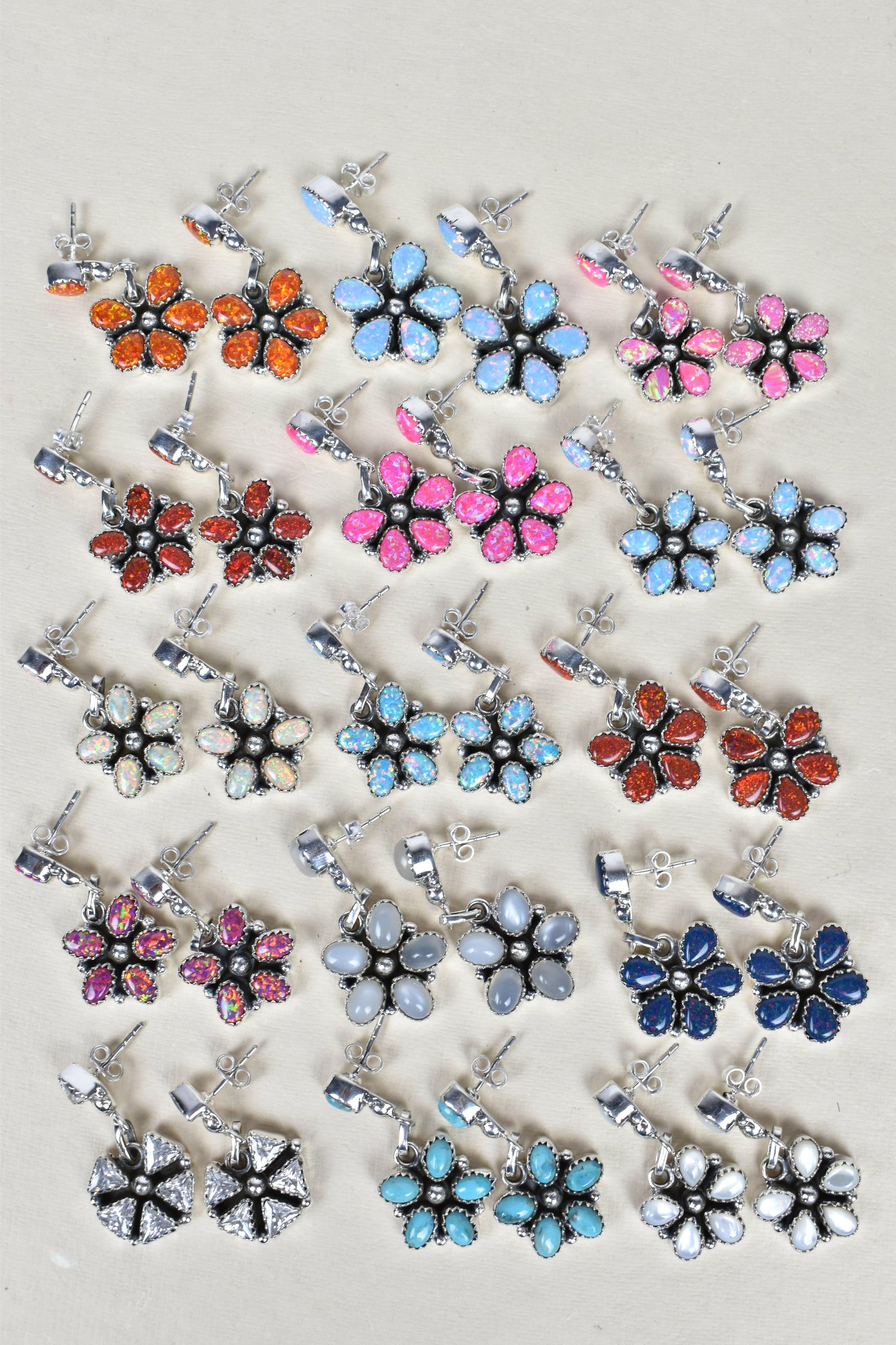 Pentapetal Post Sterling Silver Earrings-Drop Earrings-Krush Kandy, Women's Online Fashion Boutique Located in Phoenix, Arizona (Scottsdale Area)