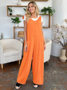 Double Take Full Size Texture Sleeveless Wide Leg Jumpsuit-Krush Kandy, Women's Online Fashion Boutique Located in Phoenix, Arizona (Scottsdale Area)