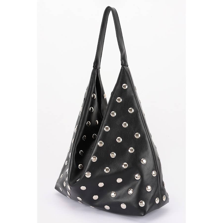 Studded Faux Leather Hobo Bag-Purses & Bags-Krush Kandy, Women's Online Fashion Boutique Located in Phoenix, Arizona (Scottsdale Area)