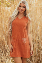 Embroidered Pocket Corduroy Mini Dress-Dresses-Krush Kandy, Women's Online Fashion Boutique Located in Phoenix, Arizona (Scottsdale Area)