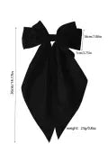 Black Oversized Ribbon Bowknot Satin Hair Clip-Hair Accessories-Krush Kandy, Women's Online Fashion Boutique Located in Phoenix, Arizona (Scottsdale Area)